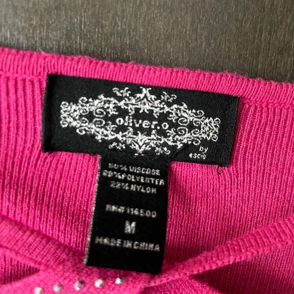 Pretty hot pink embellished sweater - Picture 3 of 4
